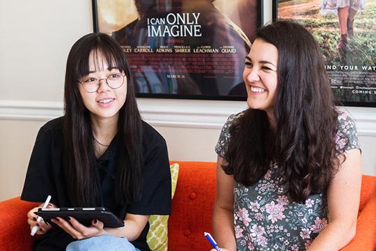 two interns learning