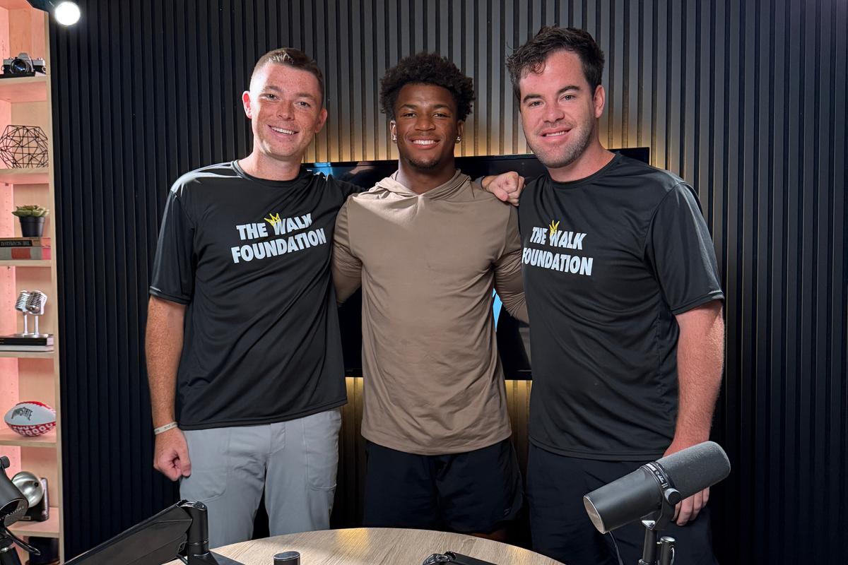 Kevin Walsh (left), CB Caleb Downs (middle), and Jacob Byrd (right)